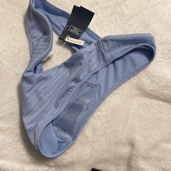 Abercrombie & Fitch High Leg Cheeky Swim Bottom- Baby Blue - Picture 3 of 3